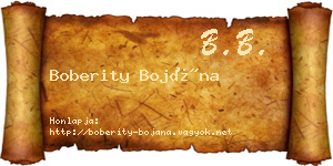 Boberity Bojána névjegykártya